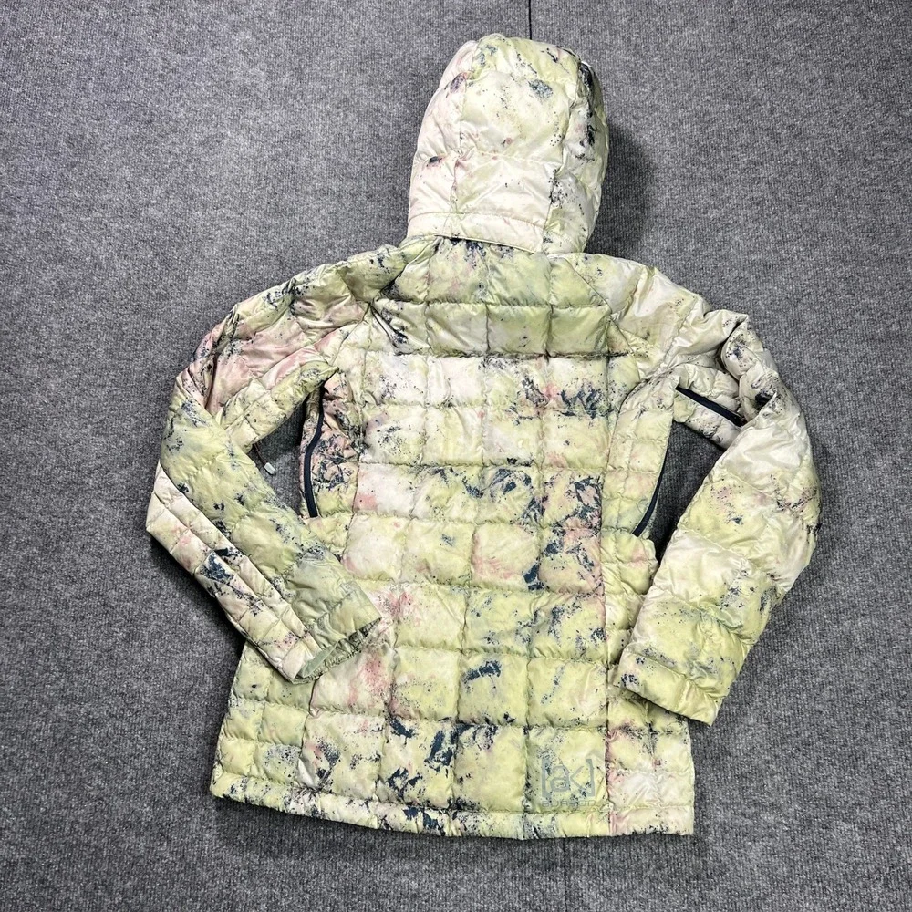 Burton ak Baker Down‎ Jacket Women's XS Green Pink Tie Dye Puffer Hooded 10014